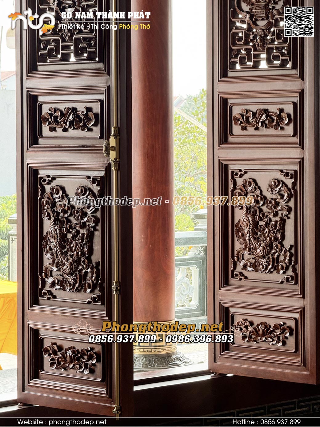 Hoa văn cửa bức bàn tứ linh Long Lân Quy Phụng